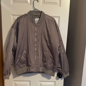 Taupe Bomber Jacket Abercrombie and fitch